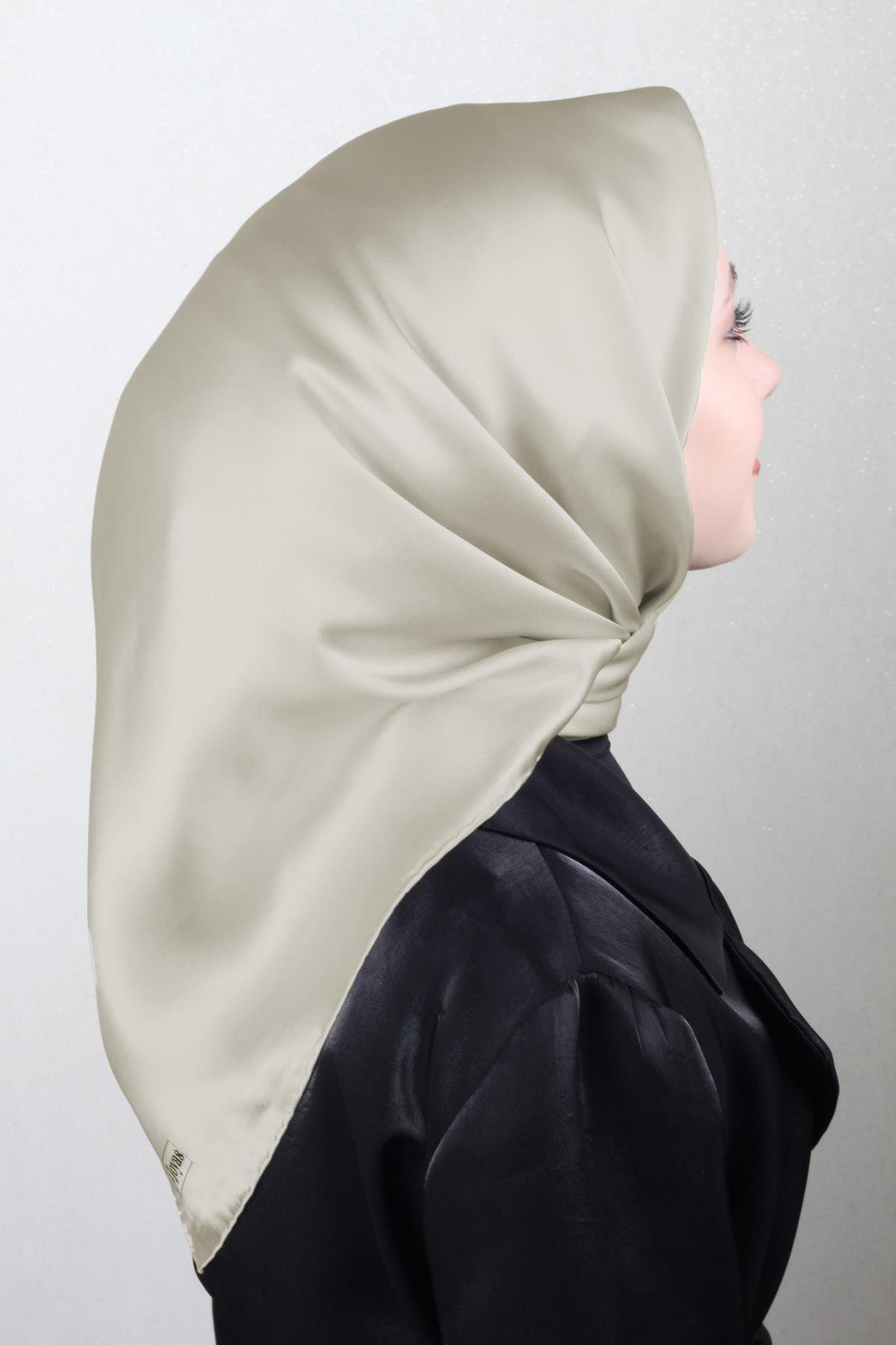 Joyas Düz İpek Eşarp 4142-15 Açık Bej