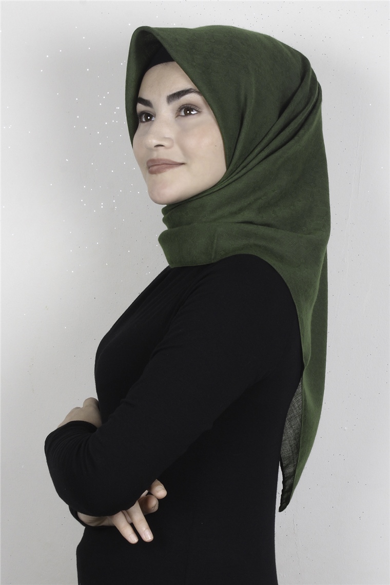 Keten Pamuklu Eşarp 3395-1 Yeşil