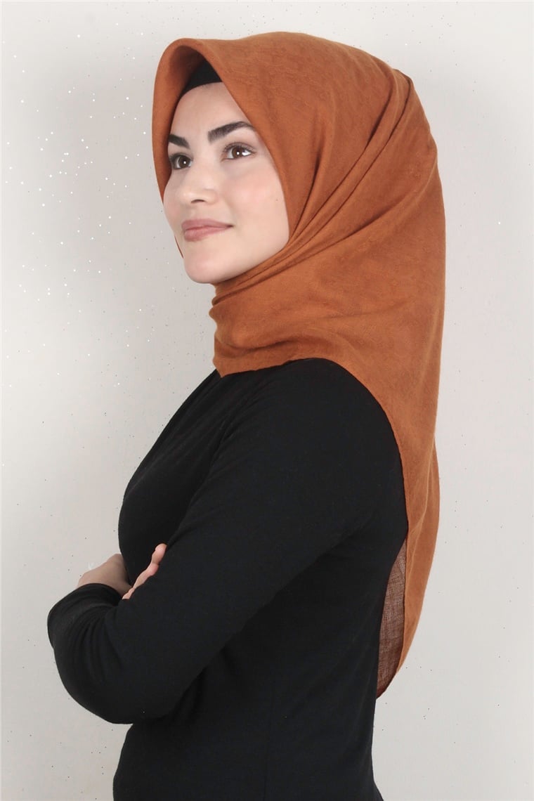 Keten Pamuklu Eşarp 3395-17 Kiremit