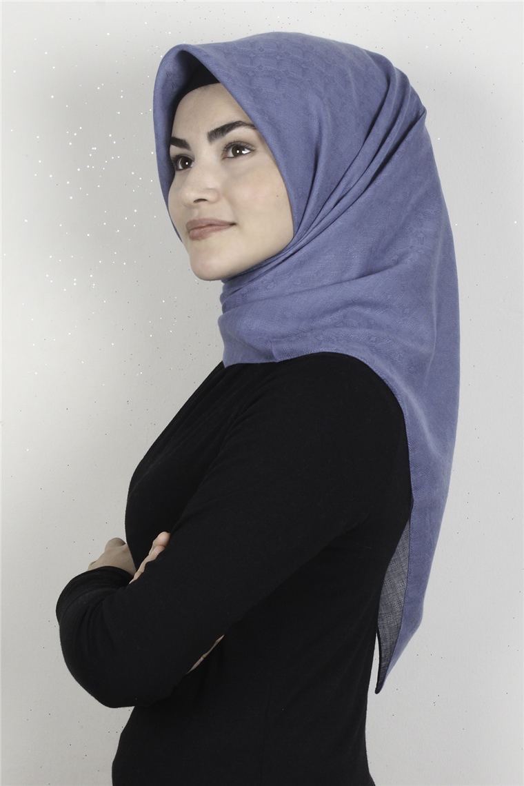 Keten Pamuklu Eşarp 3395-22 İndigo