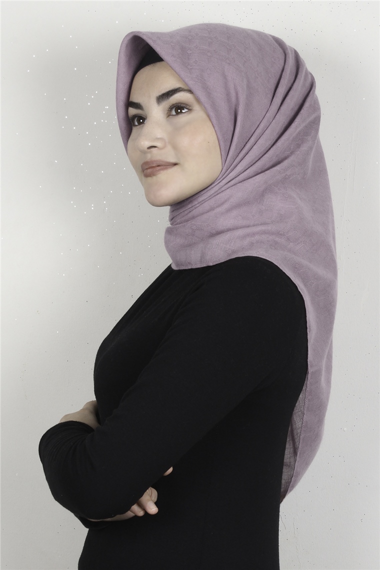Keten Pamuklu Eşarp 3395-7 Koyu Pudra