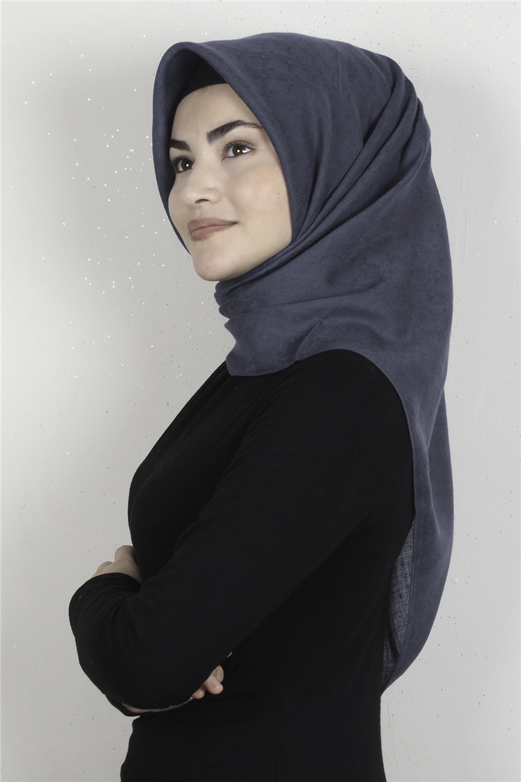 Keten Pamuklu Eşarp 3395-8 Antrasit