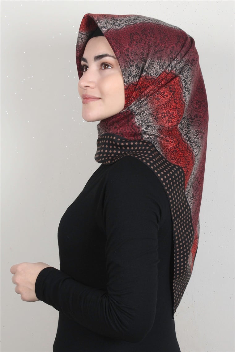 Kışlık Yün Eşarp 1153-4 Kırmızı