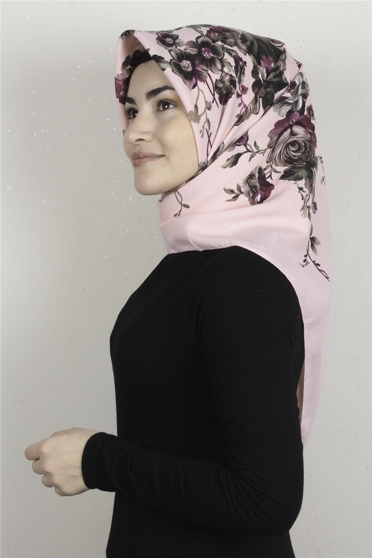 Kışlık Yün Eşarp 1197-2 Pastel Pembe