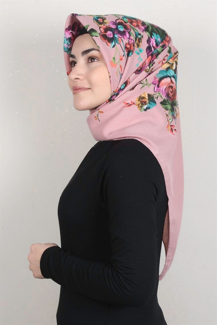 Kışlık Yün Eşarp 1197-7 Koyu Pudra