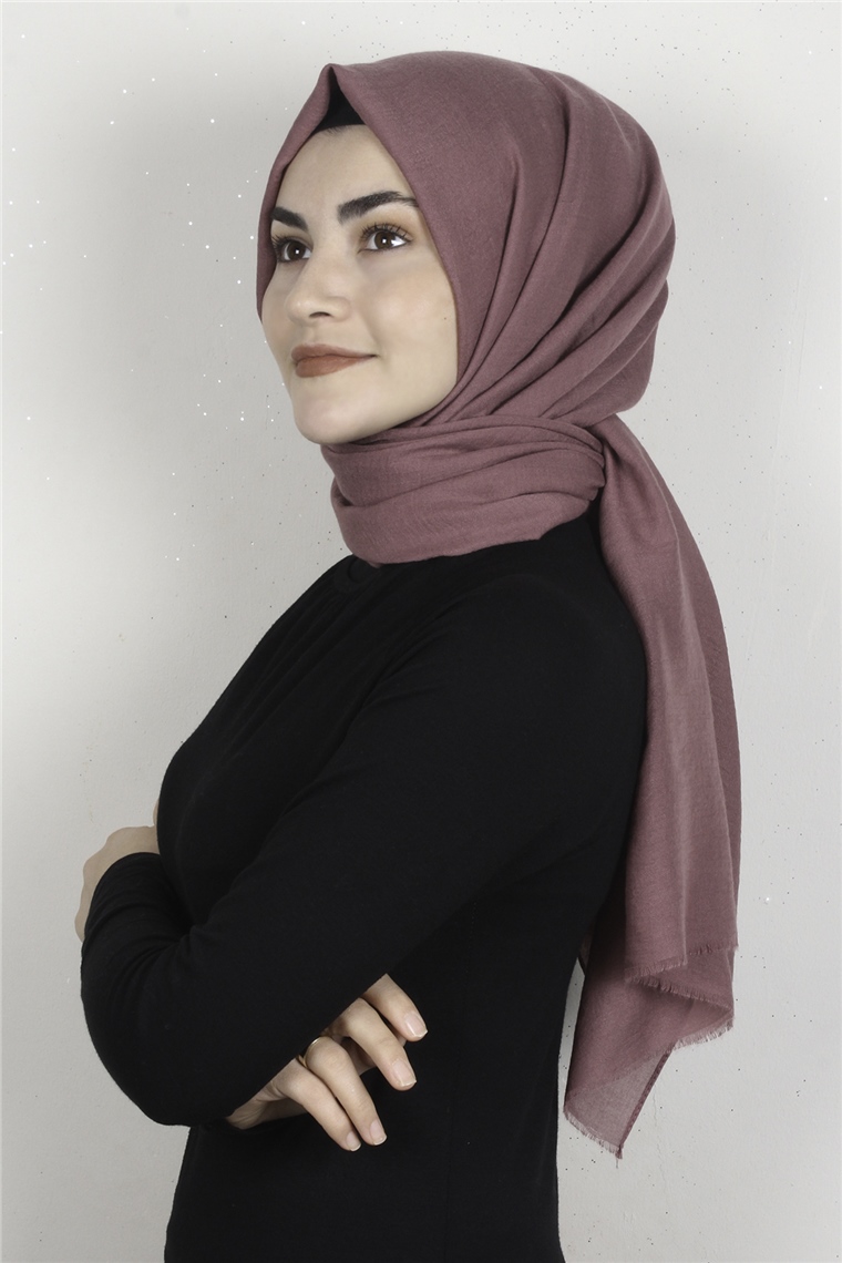 Kraşlı Pamuk Şal 2723-11 Gül Kurusu