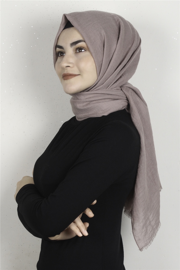Kraşlı Pamuk Şal 2723-2 Vizon