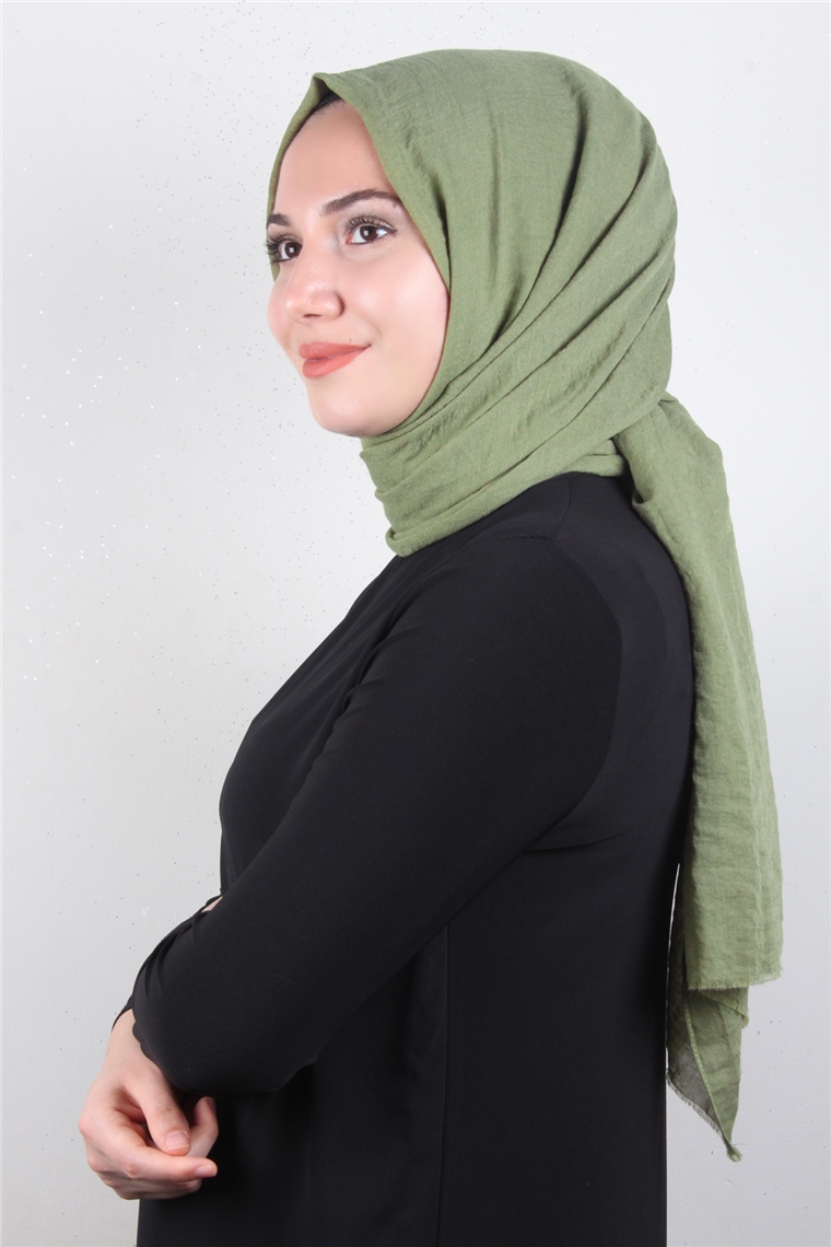 Kraşlı Pamuk Şal 2723-29 Oliv
