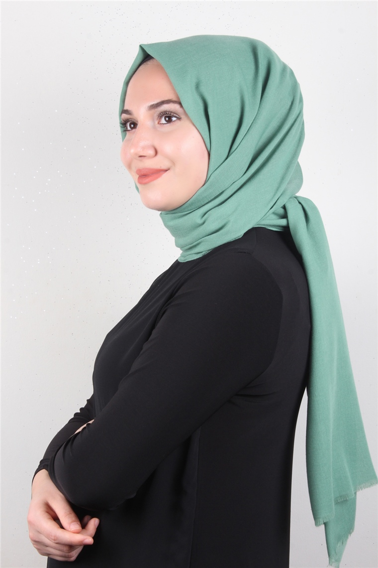 Kraşlı Pamuk Şal 2723-31 Su Yeşili