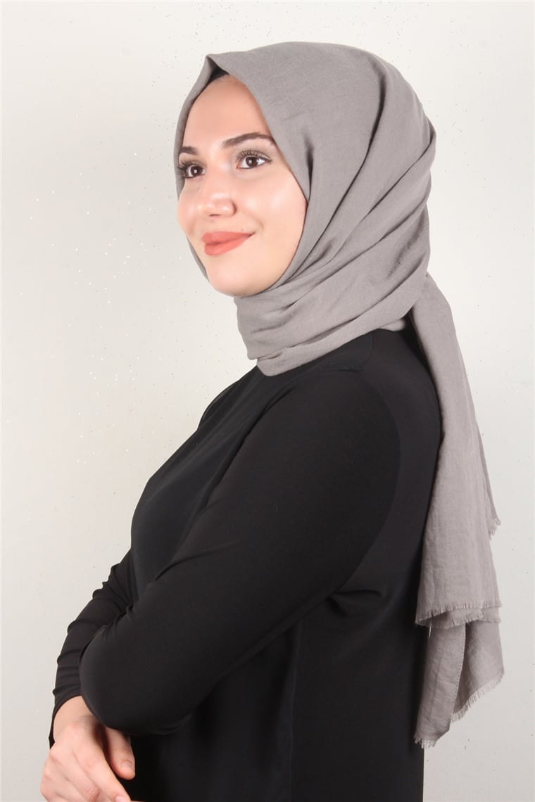 Kraşlı Pamuk Şal 2723-41 Kül