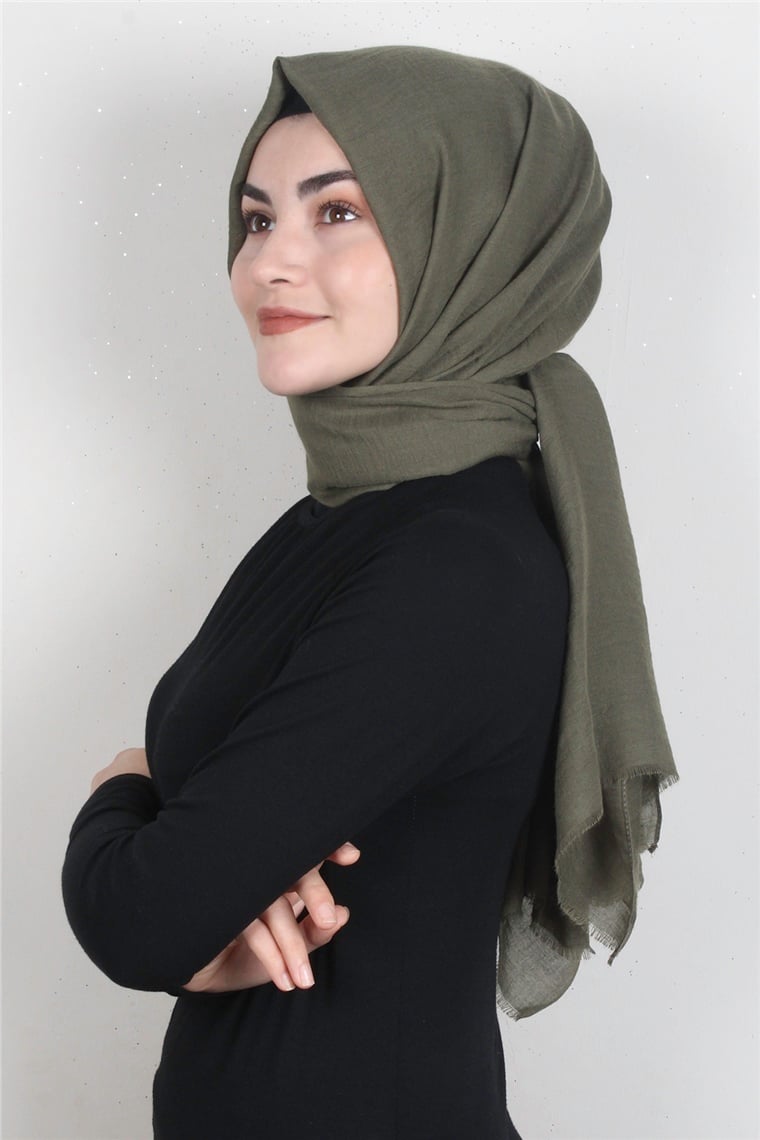 Kraşlı Pamuk Şal 2723-8 Haki