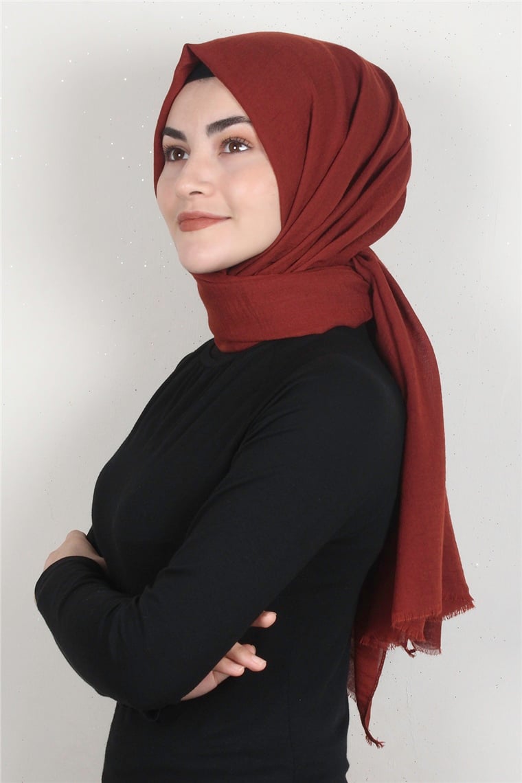 Kraşlı Pamuk Şal 2723-9 Taba