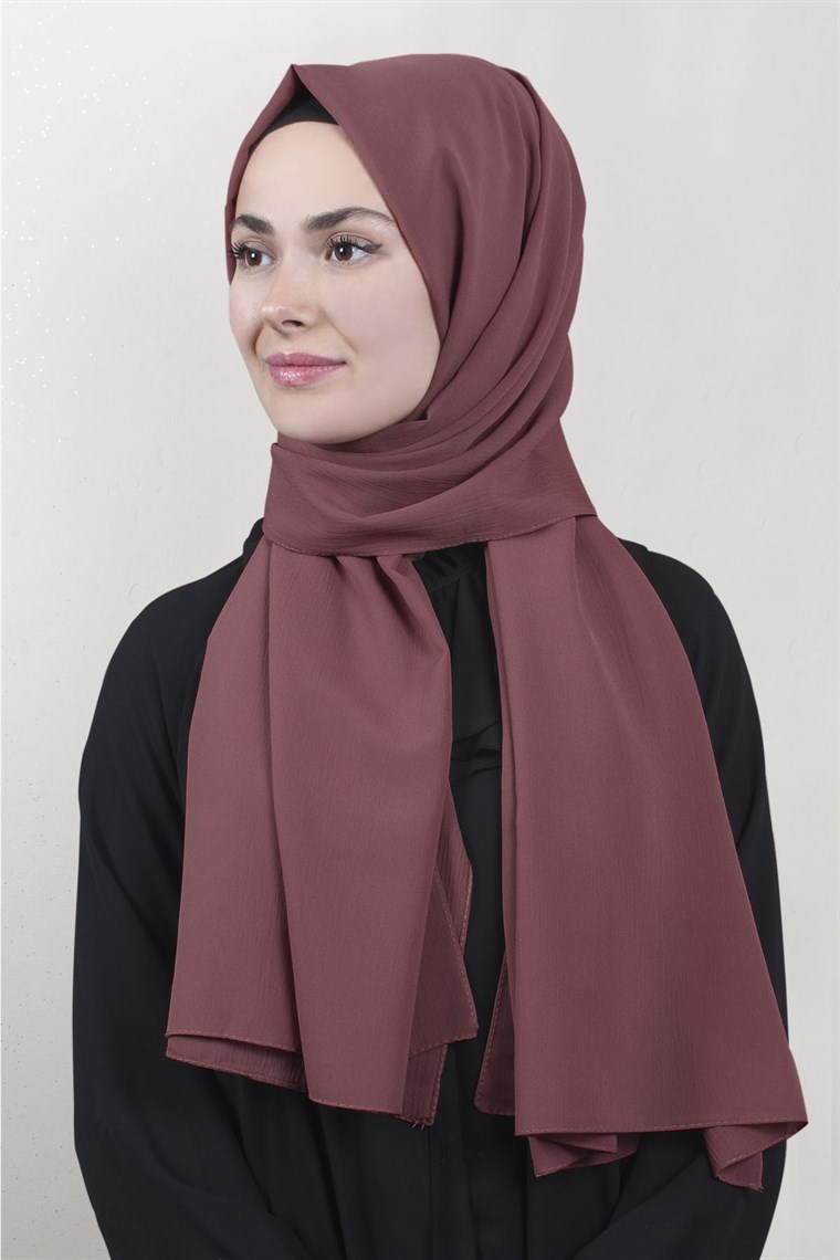 Krep Cazz Şal 1449-10 Gül Kurusu