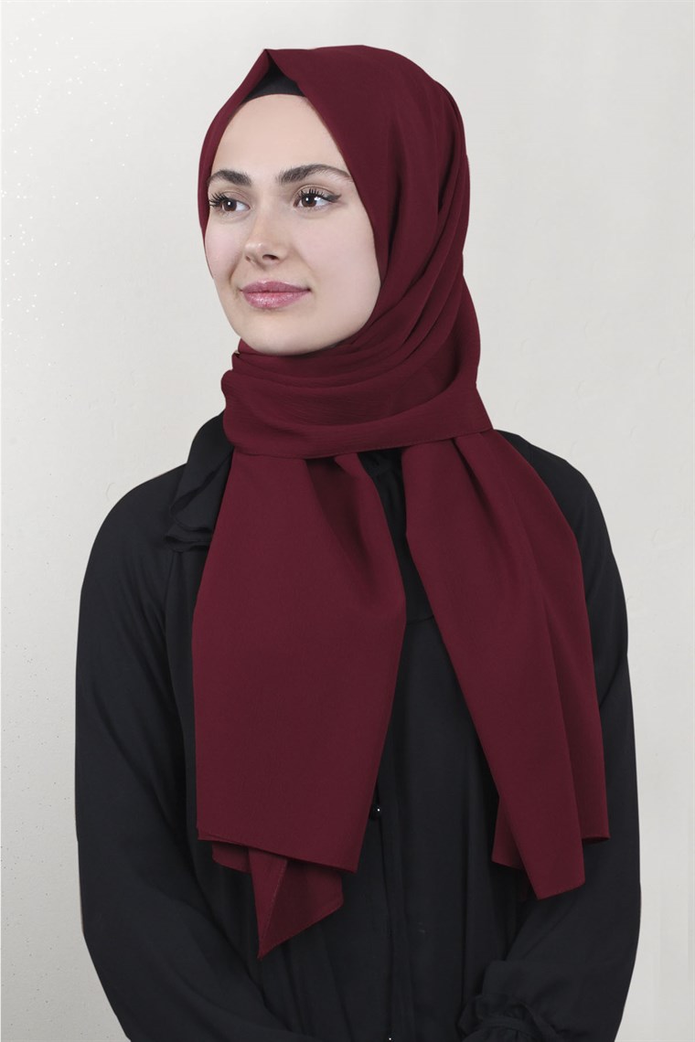 Krep Cazz Şal 1449-2 Kırmızı