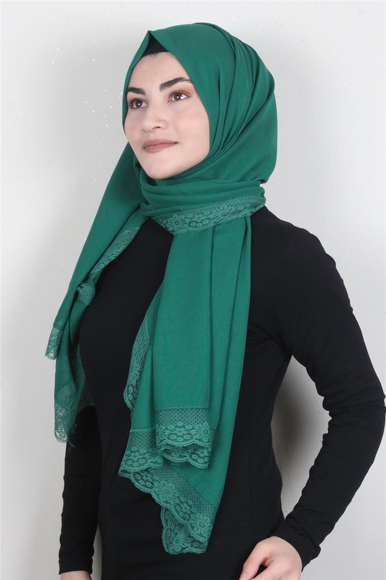 Krep Dantel Şal 1191-134 Yeşil