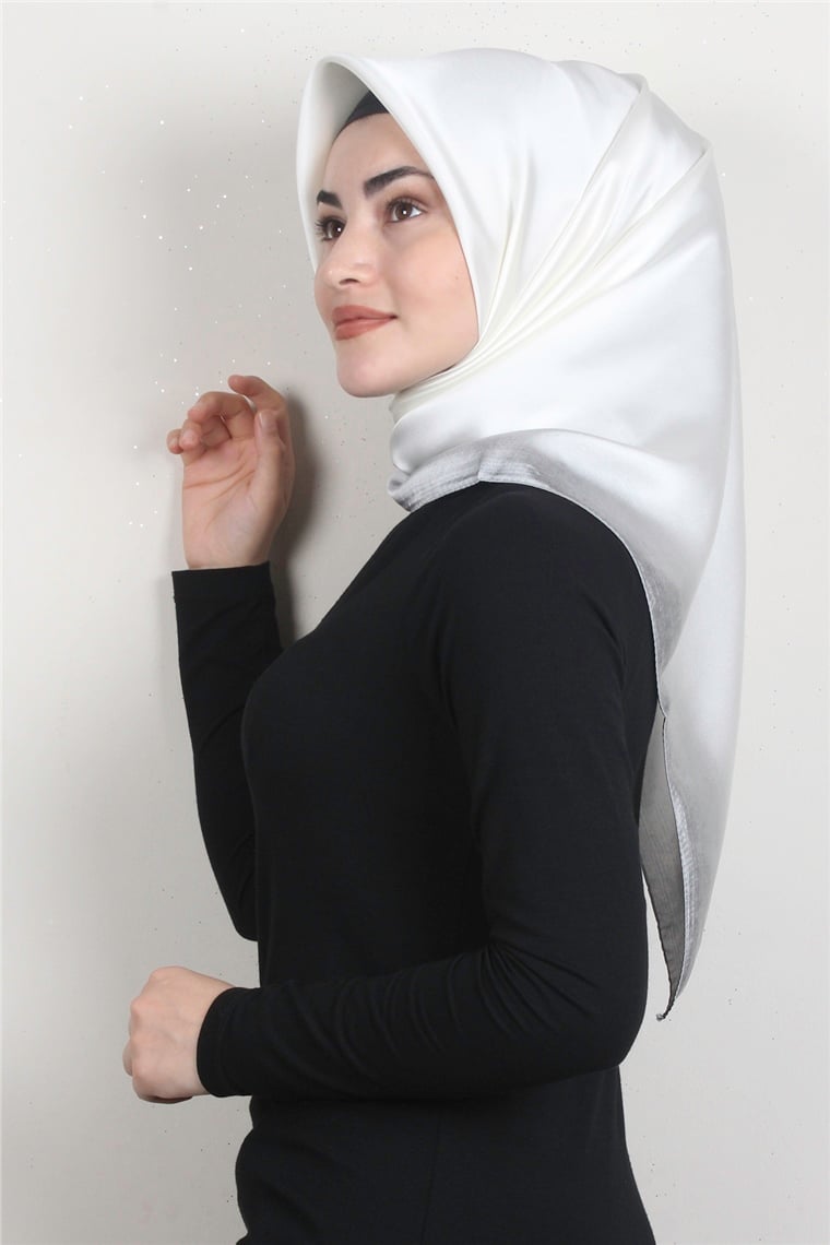 Lady Eşarp 3629-7 Krem-Gümüş