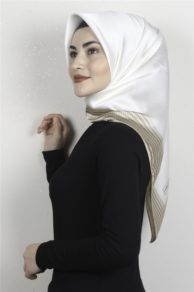 Lady Eşarp 3630-6 Krem-Kahve