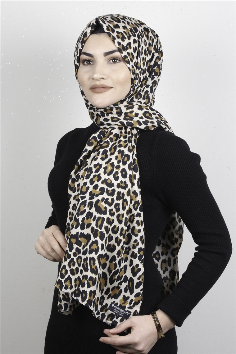 Leopar Desenli Şal 2680-11 Leopar Kemik