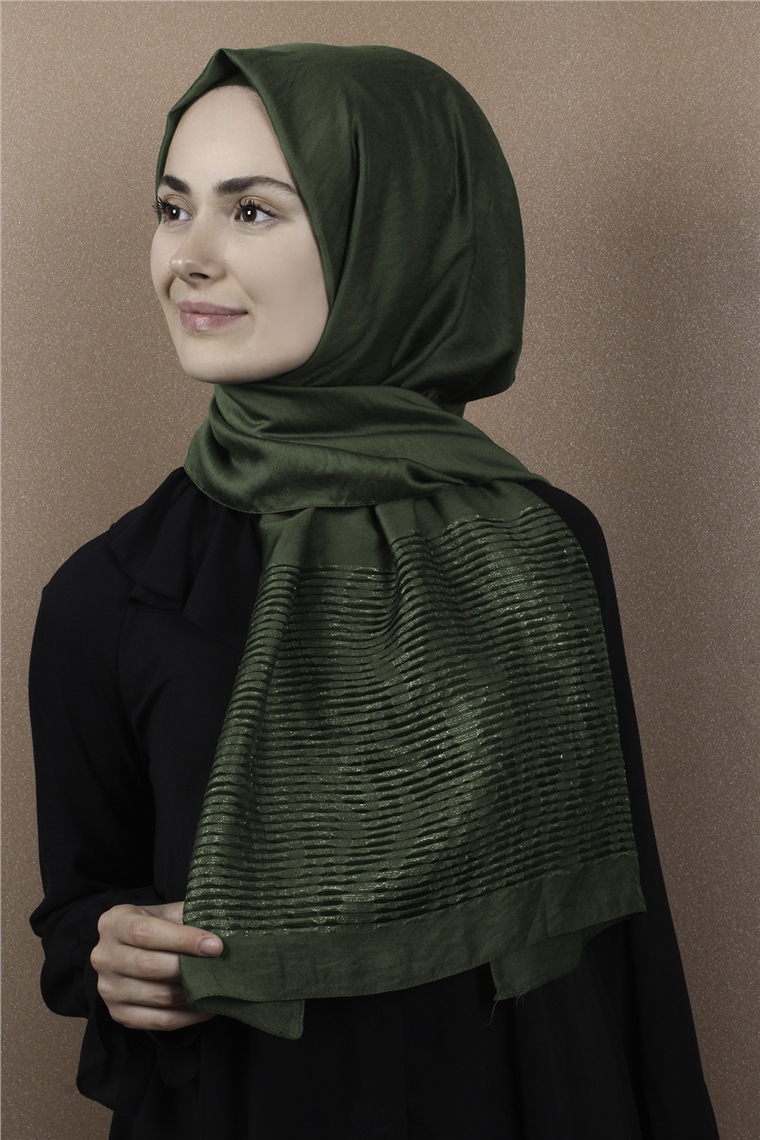 Liza Simli Şal 2629-11 Haki Yeşili