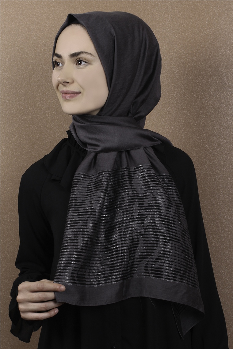 Liza Simli Şal 2629-12 Füme