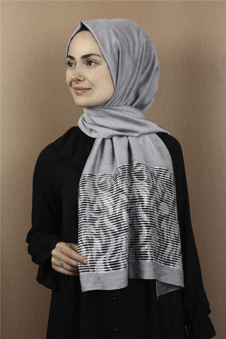 Liza Simli Şal 2629-13 Gri