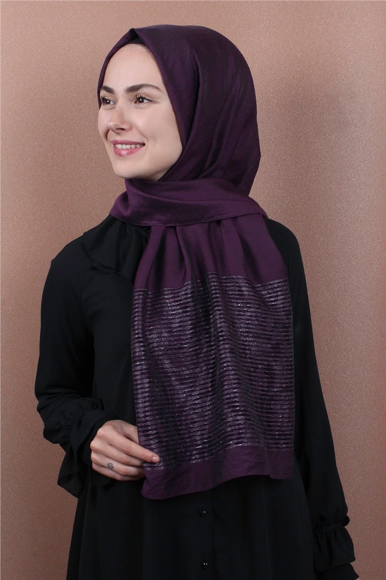 Liza Simli Şal 2629-3 Mor