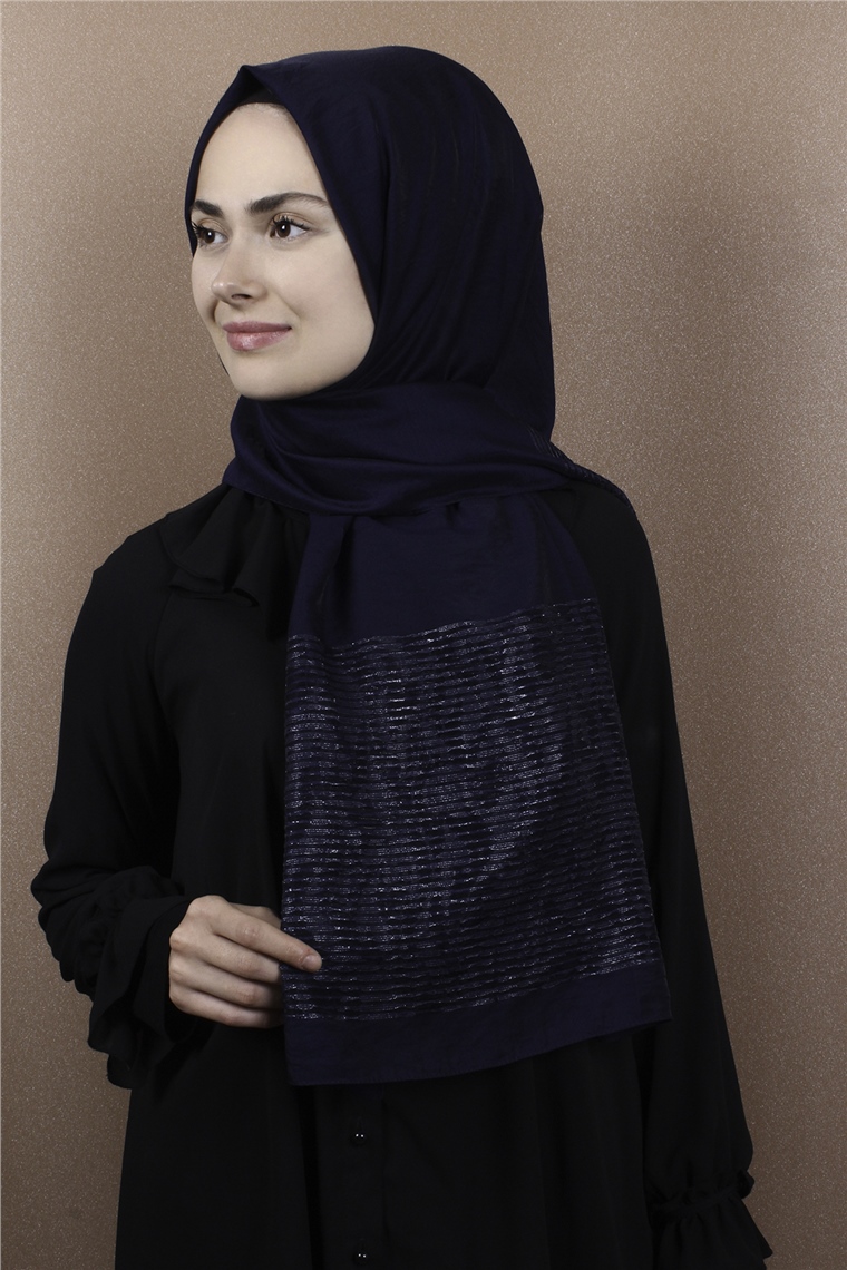 Liza Simli Şal 2629-5 Lacivert