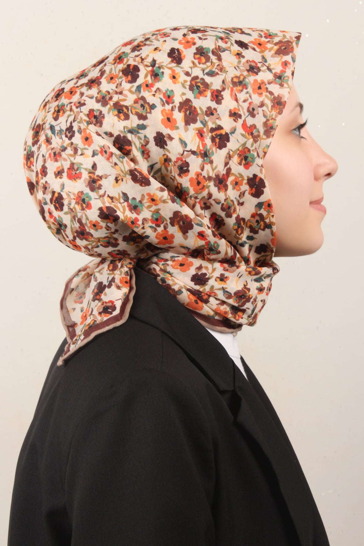 Lo'cella Pamuklu Soft Eşarp 4161-15 Kahverengi