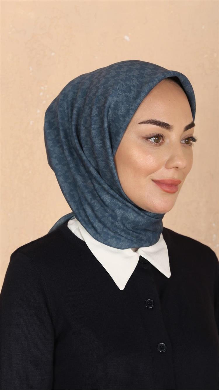 Lo'cella Pamuklu Soft Eşarp 4520-9 Deniz Mavi 