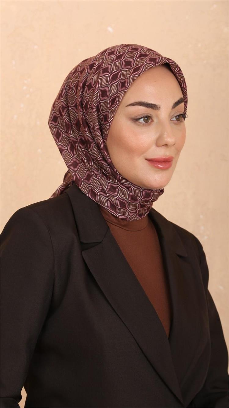 Lo'cella Pamuklu Soft Eşarp 4522-3 Mürdüm