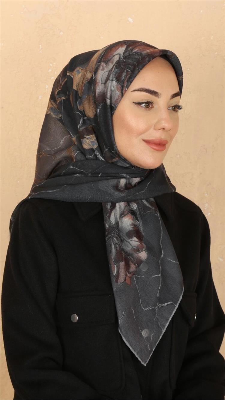 Lo'cella Pamuklu Soft Eşarp 4524-12 Siyah 