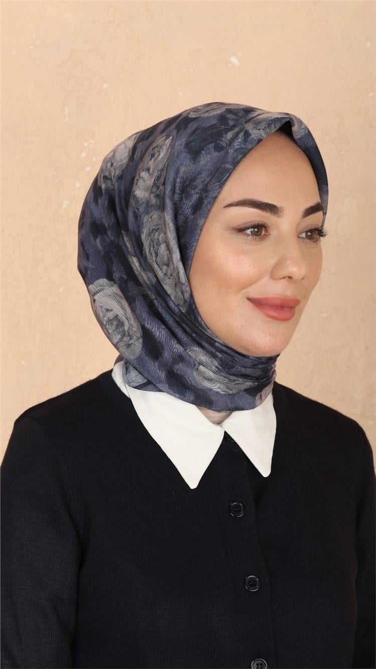 Lo'cella Pamuklu Soft Eşarp 4527-10 Lacivert 