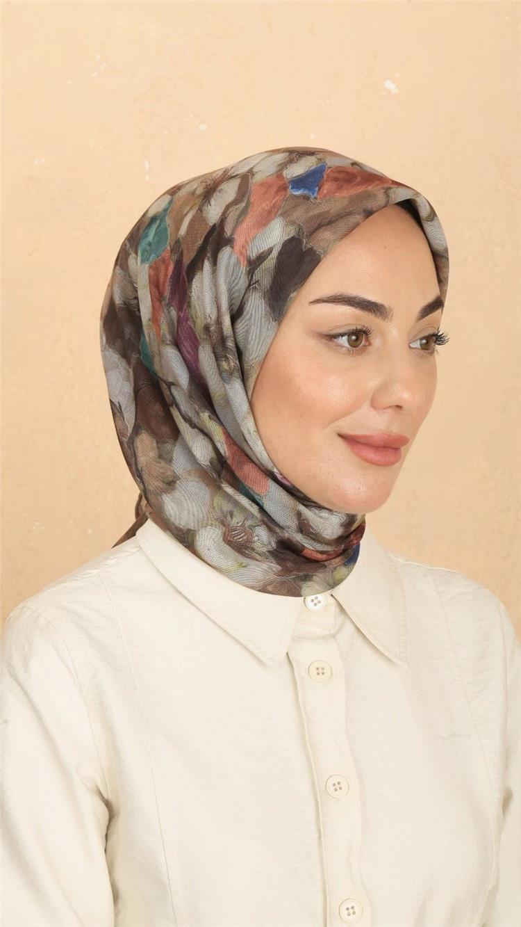 Lo'cella Pamuklu Soft Eşarp 4530-10 Koyu Kahve 