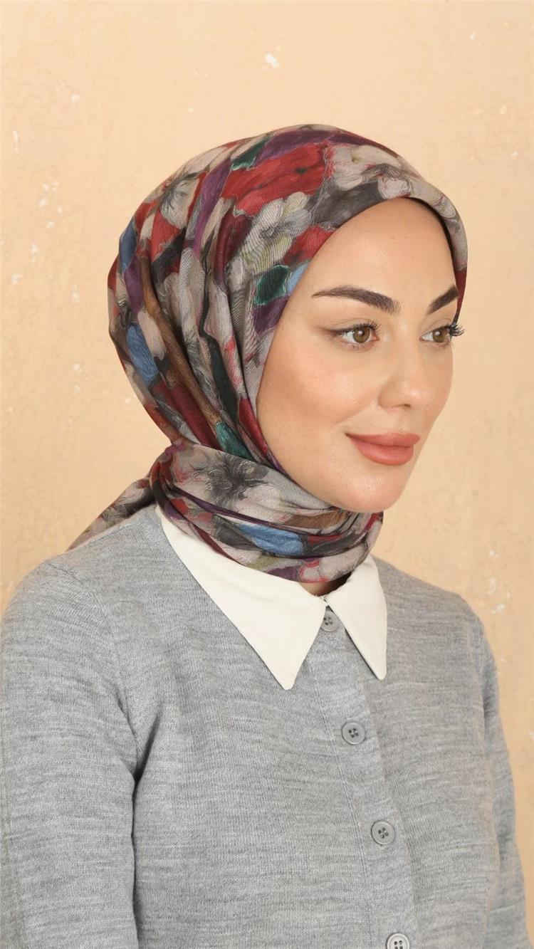 Lo'cella Pamuklu Soft Eşarp 4530-8 Bordo 