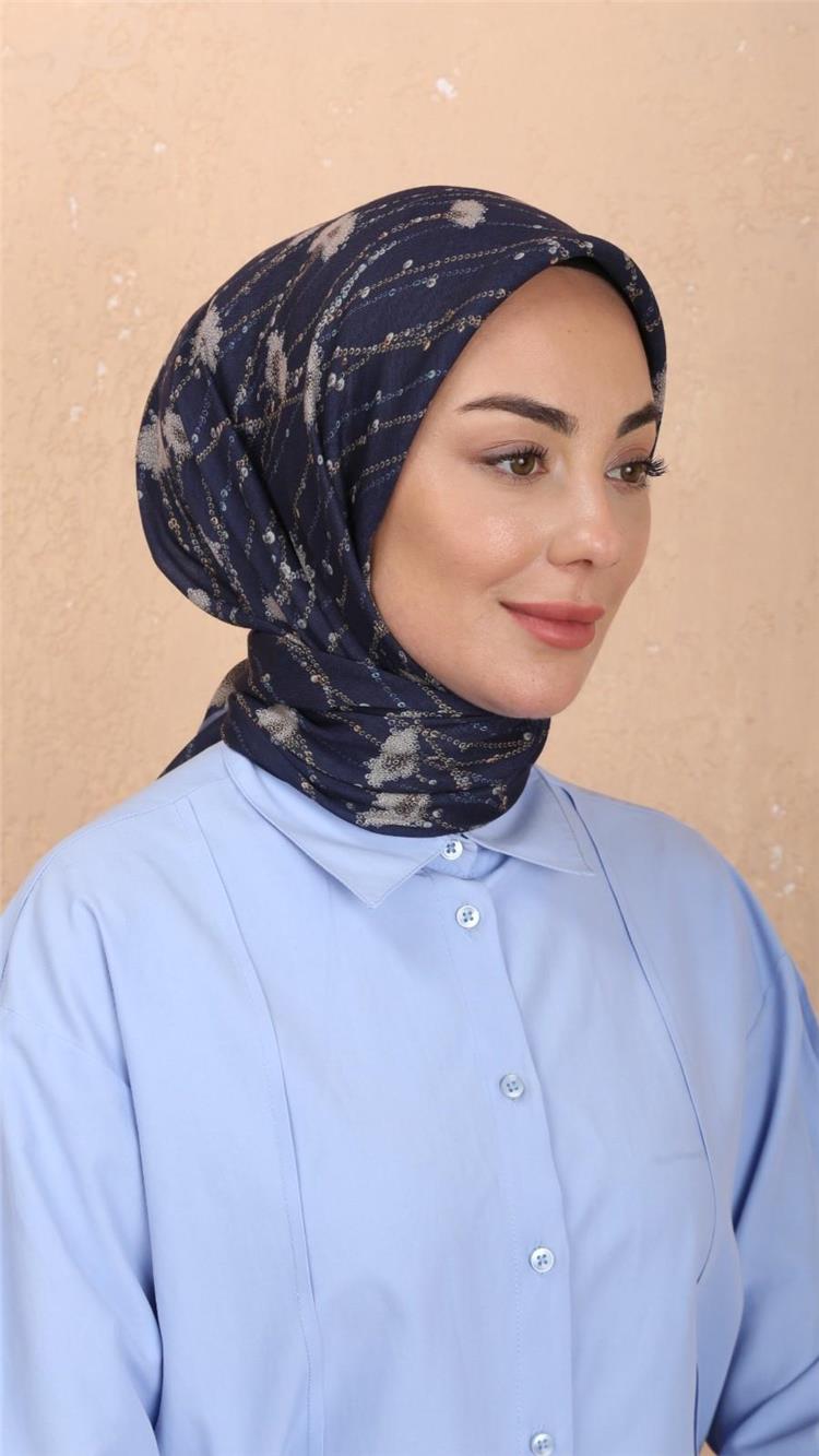 Lo'cella Pamuklu Soft Eşarp 4531-1 Lacivert