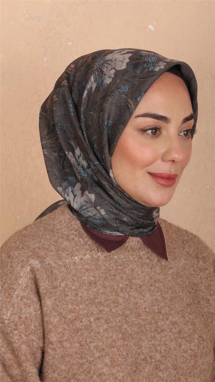 Lo'cella Pamuklu Soft Eşarp 4532-8 Koyu Yeşil 