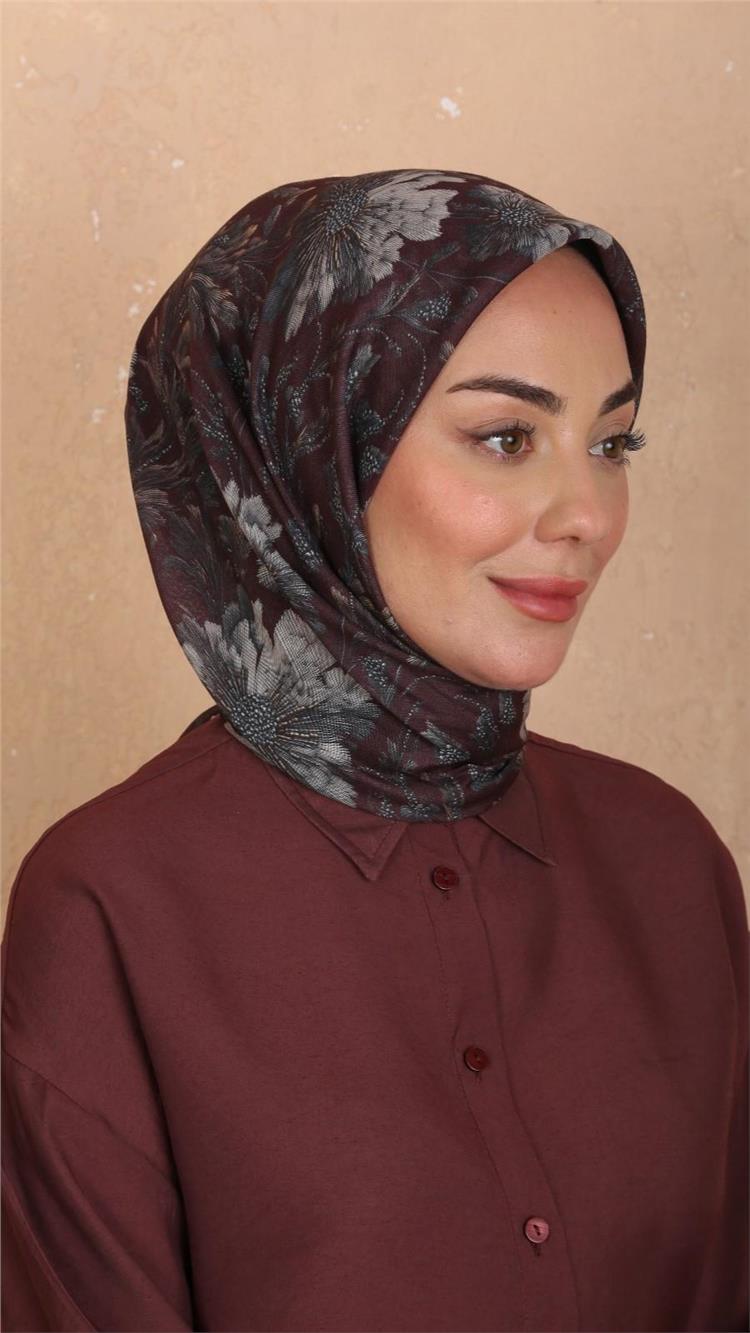 Lo'cella Pamuklu Soft Eşarp 4532-9 Bordo 