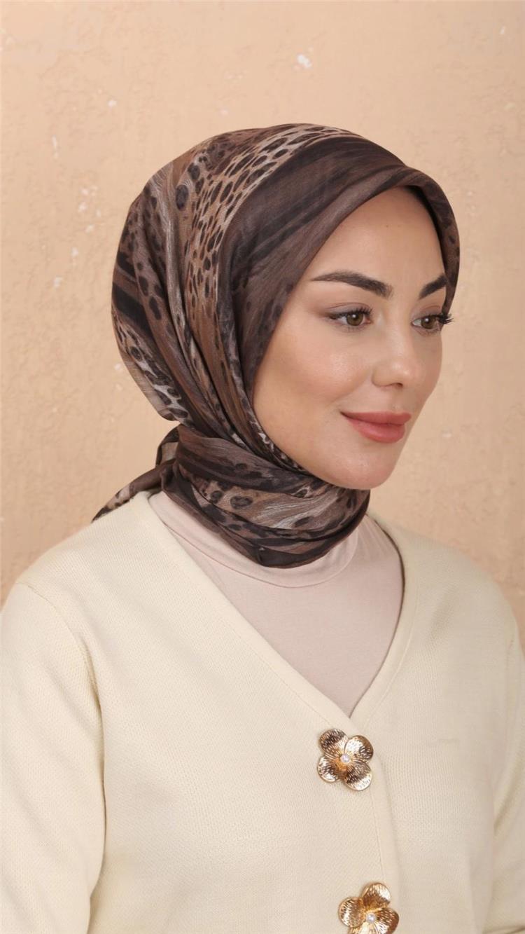 Lo'cella Pamuklu Soft Eşarp 4534-1 Kahve 
