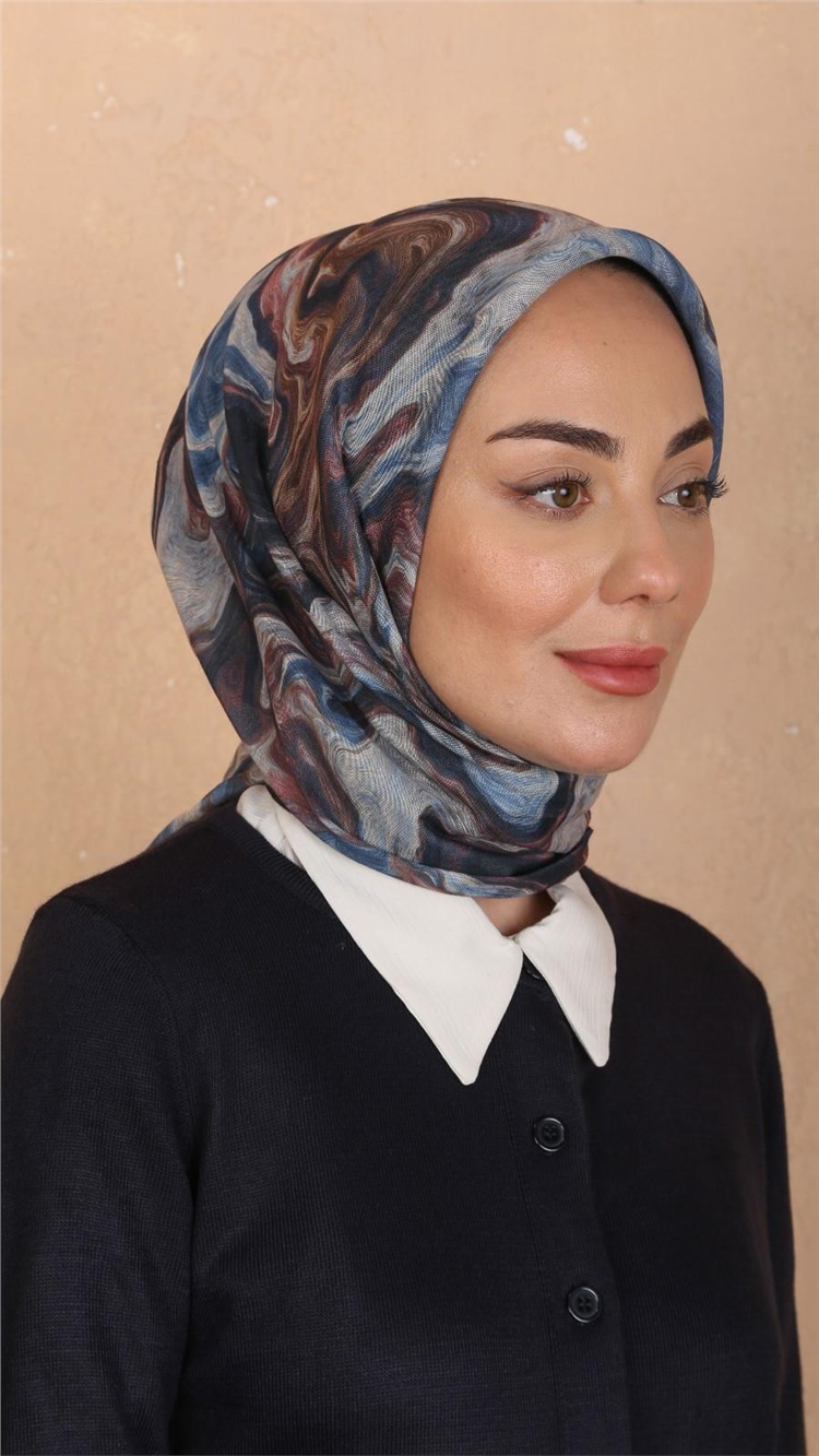 Lo'cella Pamuklu Soft Eşarp 4535-4 Mavi  