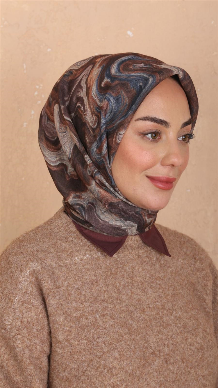 Lo'cella Pamuklu Soft Eşarp 4535-5 Koyu Kahve 