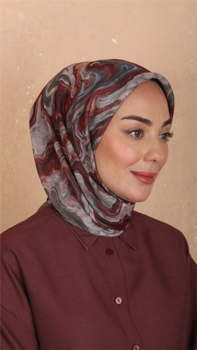 Lo'cella Pamuklu Soft Eşarp 4535-7 Bordo