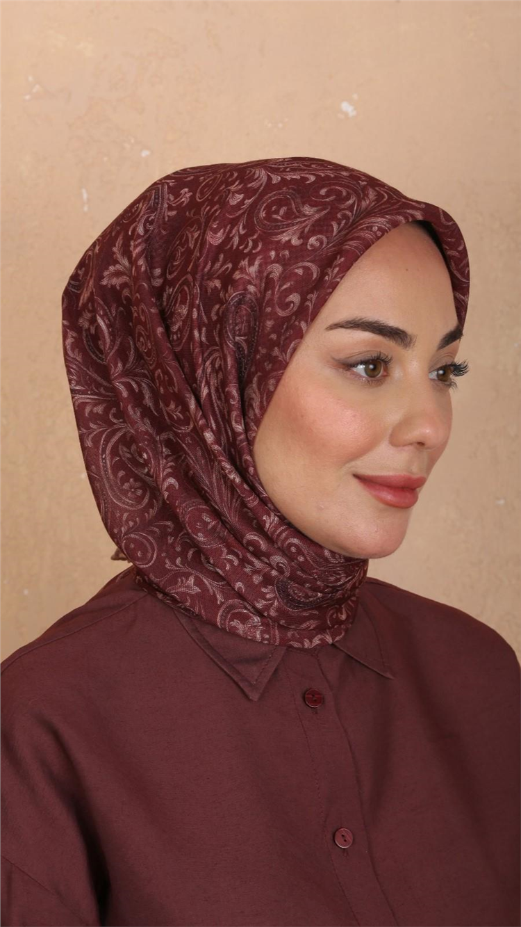Lo'cella Pamuklu Soft Eşarp 4536-1 Bordo 