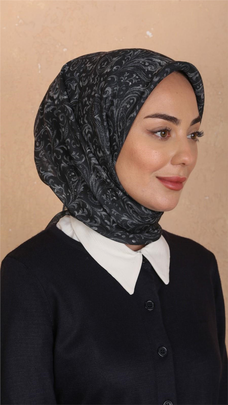 Lo'cella Pamuklu Soft Eşarp 4536-12 Siyah 