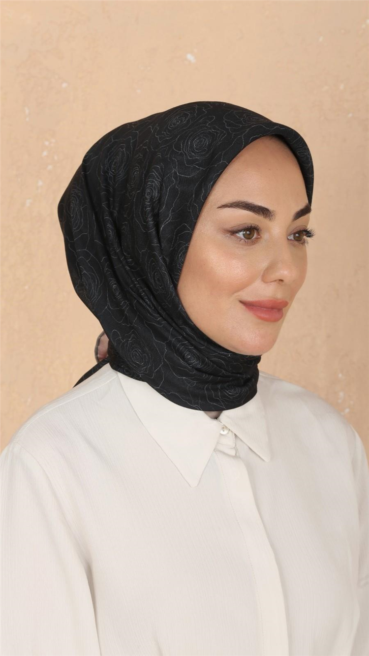 Lo'cella Pamuklu Soft Eşarp 4542-7 Siyah 