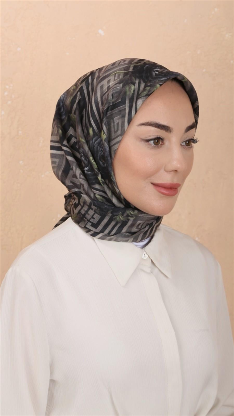 Lo'cella Pamuklu Soft Eşarp 4544-4 Siyah 