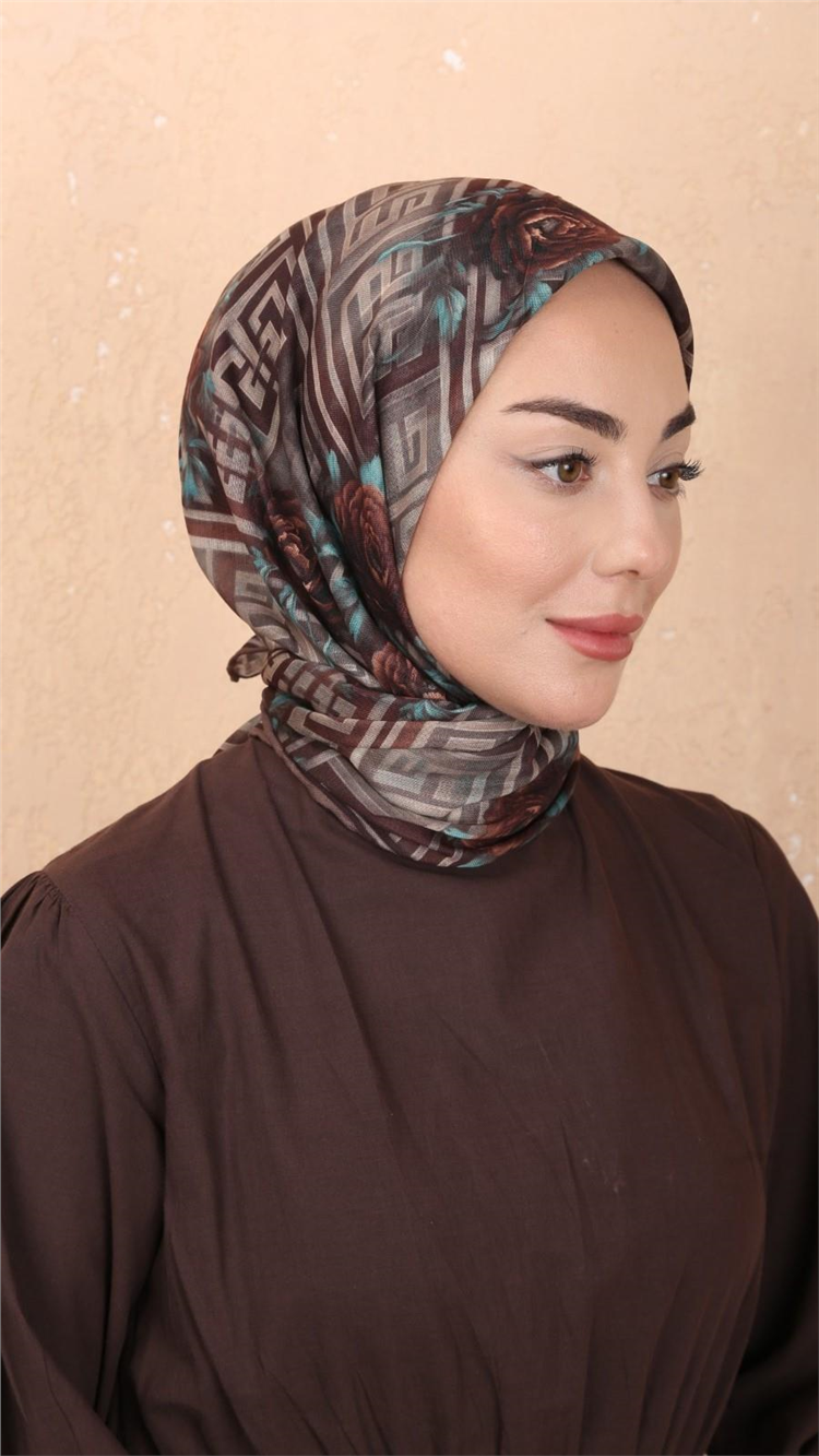 Lo'cella Pamuklu Soft Eşarp 4544-6 Kahve 