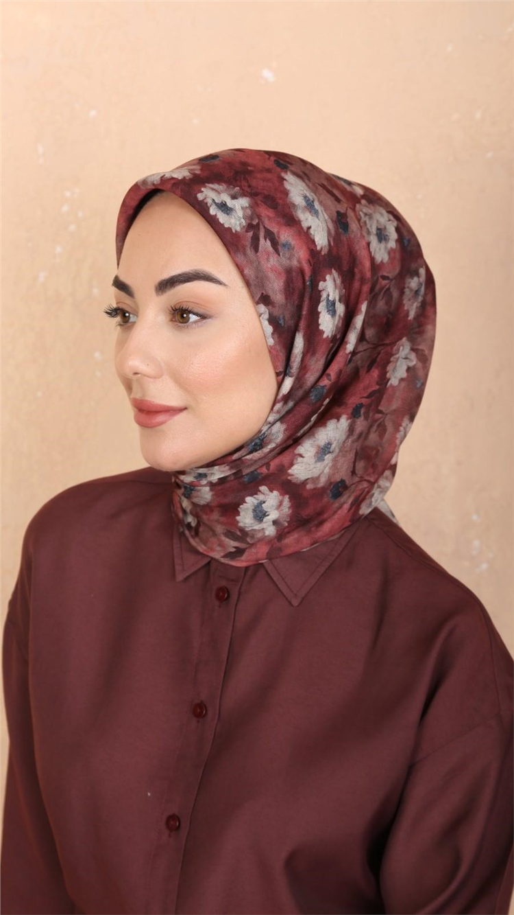 Lo'cella Pamuklu Soft Eşarp 4545-11 Bordo 