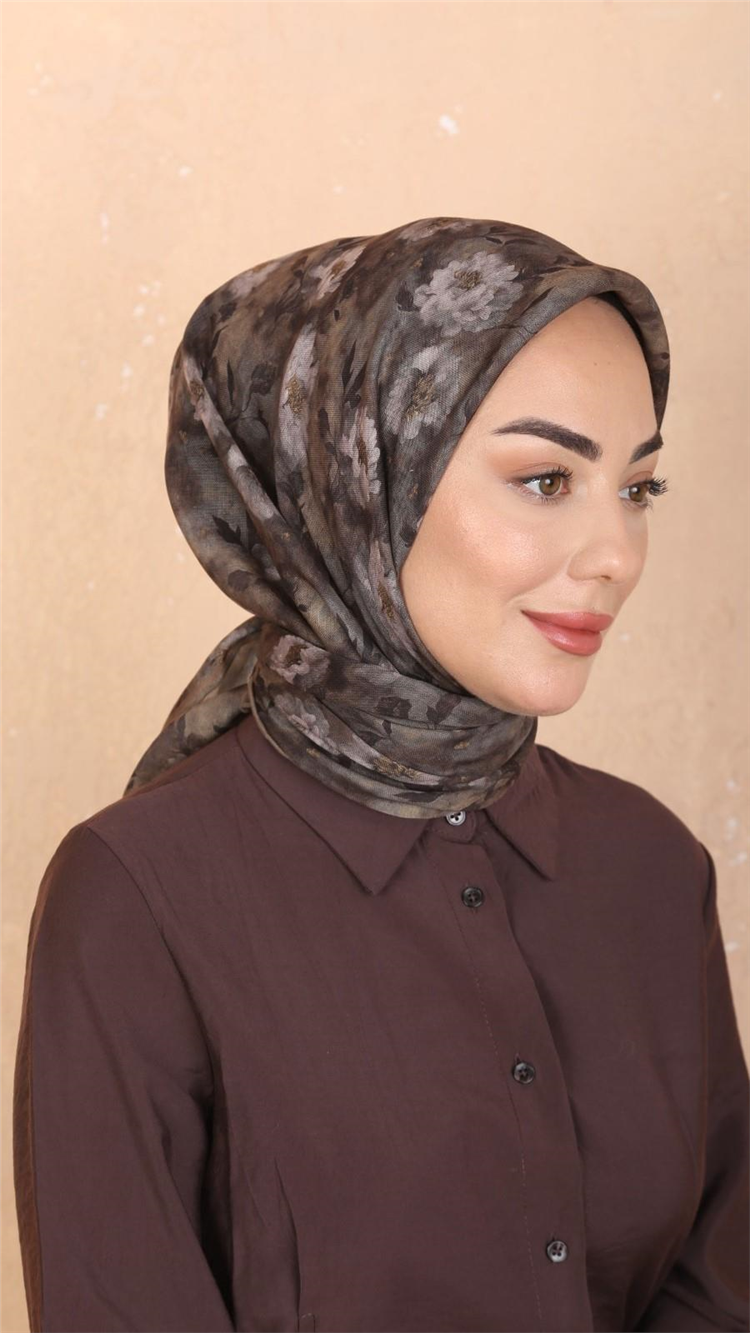 Lo'cella Pamuklu Soft Eşarp 4545-12 Koyu Vizon 