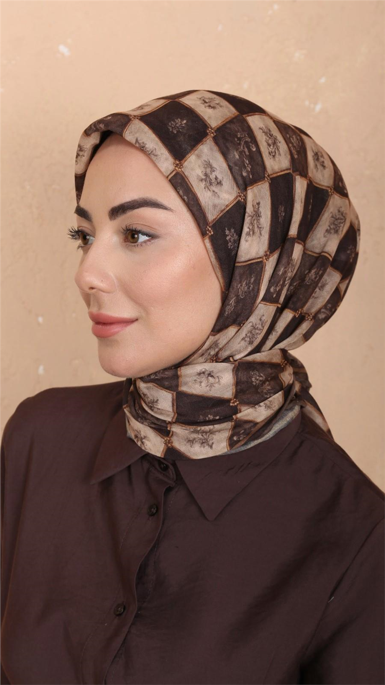 Lo'cella Pamuklu Soft Eşarp 4546-1 Kahve 