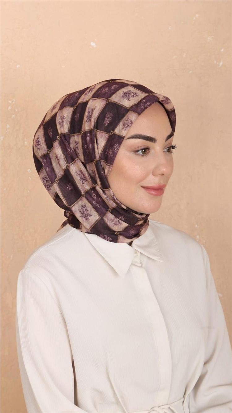 Lo'cella Pamuklu Soft Eşarp 4546-3 Mor 